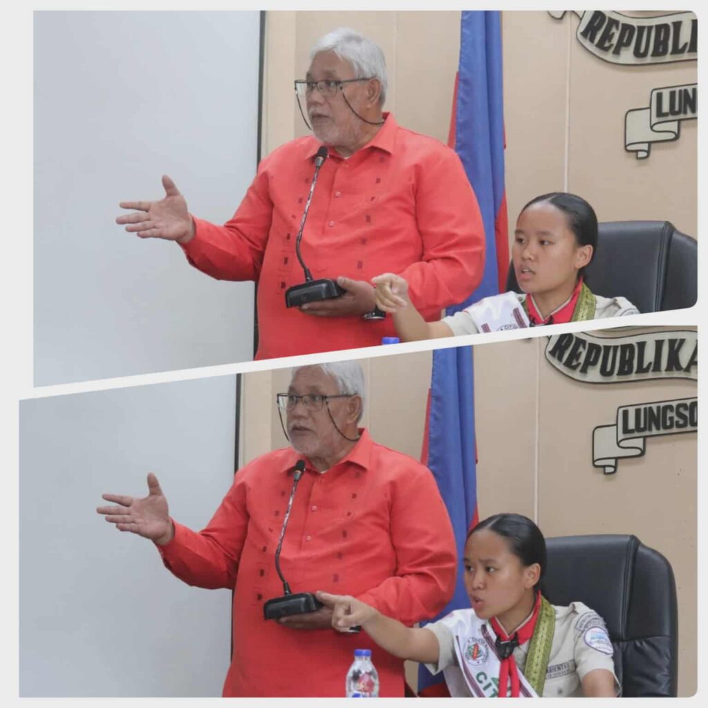 UBSHS Scout Representative, Mandy Joie Abarientos, acting at the position of Vice Mayor of Baguio City, Faustino Atiwag Olowan 