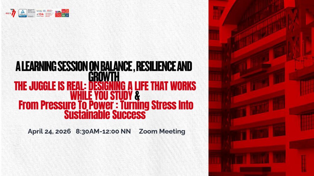 An art card containing the title text for the seminar focusing on mental wellness through stress management.